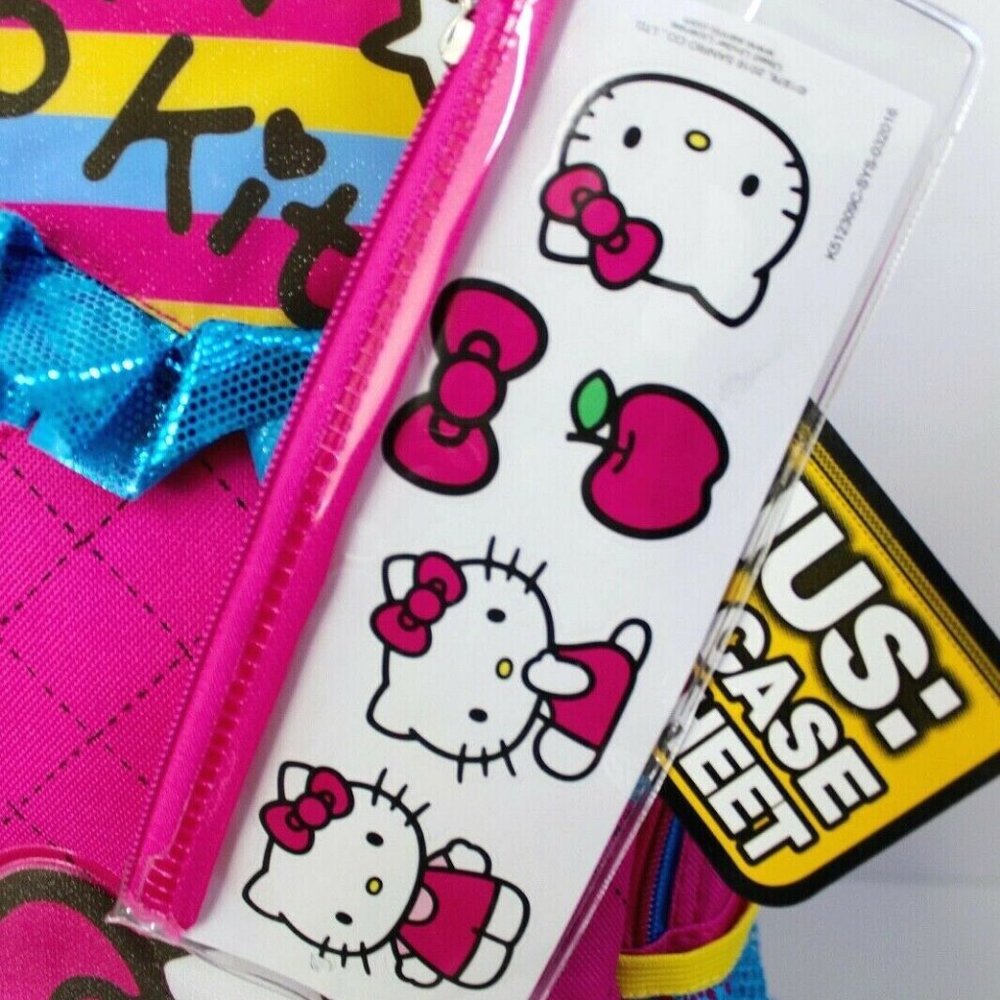 Hello Kitty Pattern Pencil Case Stickers Backpack - Picture 5 of 6